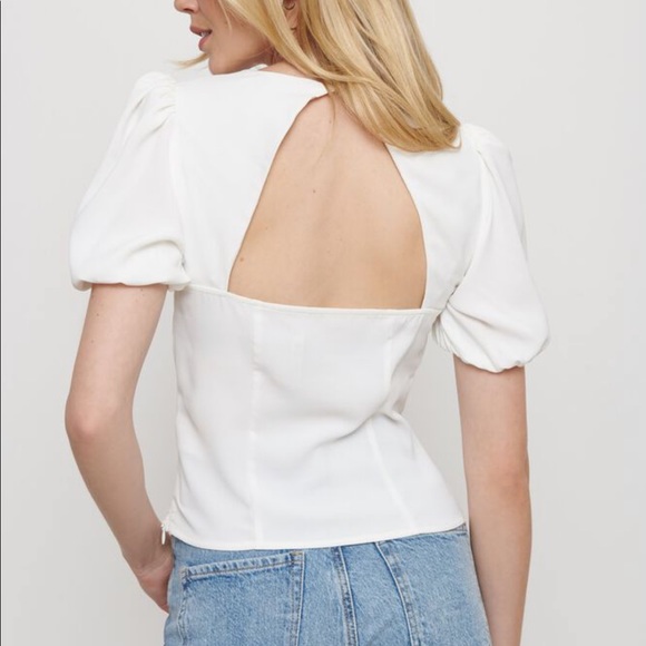 Open Back Puff Short Sleeve Top - Picture 2 of 4